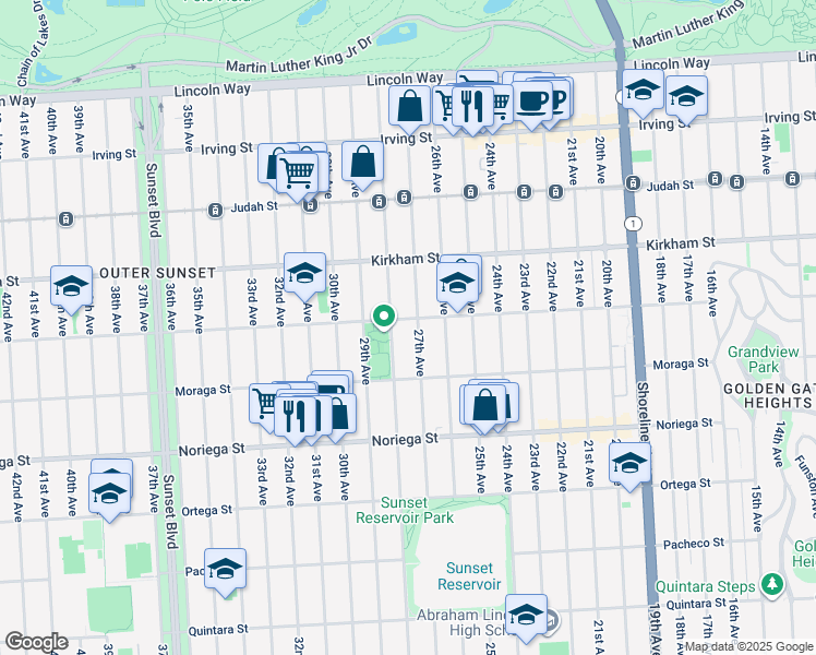 map of restaurants, bars, coffee shops, grocery stores, and more near in San Francisco