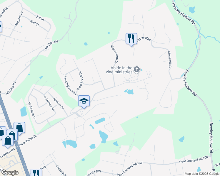map of restaurants, bars, coffee shops, grocery stores, and more near 951 Pine Valley Drive in Elizabethtown