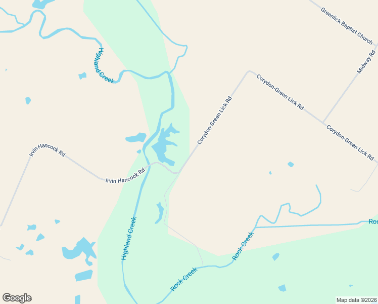 map of restaurants, bars, coffee shops, grocery stores, and more near 7007 Corydon-Green Lick Road in Corydon