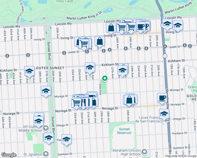 map of restaurants, bars, coffee shops, grocery stores, and more near in San Francisco