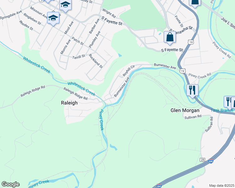 map of restaurants, bars, coffee shops, grocery stores, and more near in Raleigh