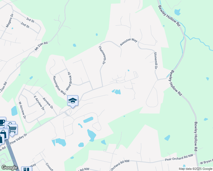 map of restaurants, bars, coffee shops, grocery stores, and more near 841 Pine Valley Drive in Elizabethtown