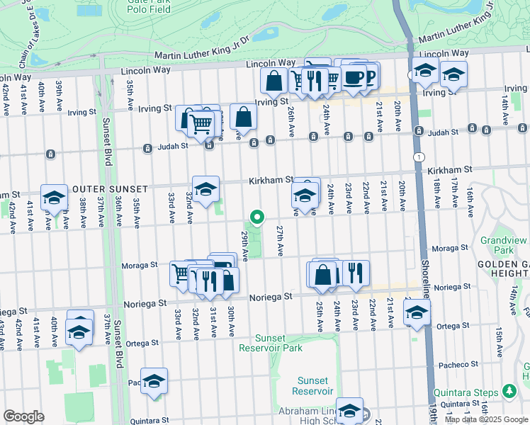map of restaurants, bars, coffee shops, grocery stores, and more near in San Francisco
