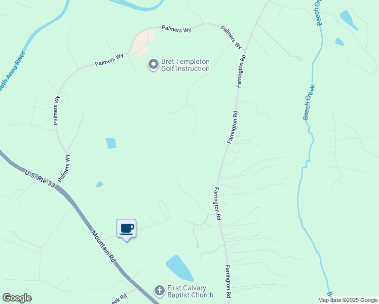 map of restaurants, bars, coffee shops, grocery stores, and more near 14555 Bud Lane in Glen Allen
