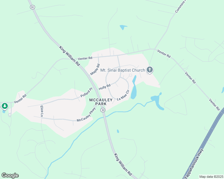 map of restaurants, bars, coffee shops, grocery stores, and more near 35 La Mae Circle in Aylett