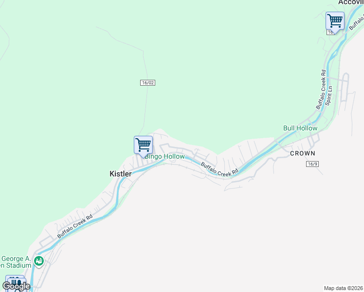 map of restaurants, bars, coffee shops, grocery stores, and more near 119 Olive Branch Way in Kistler