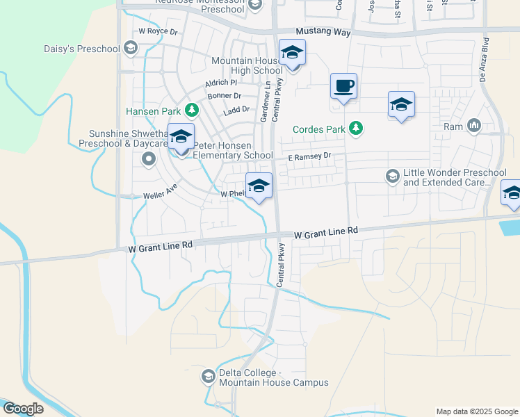 map of restaurants, bars, coffee shops, grocery stores, and more near in Mountain House