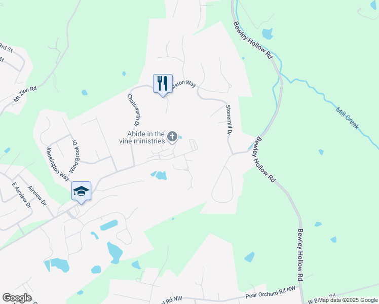 map of restaurants, bars, coffee shops, grocery stores, and more near 925 Pine Valley Drive in Elizabethtown