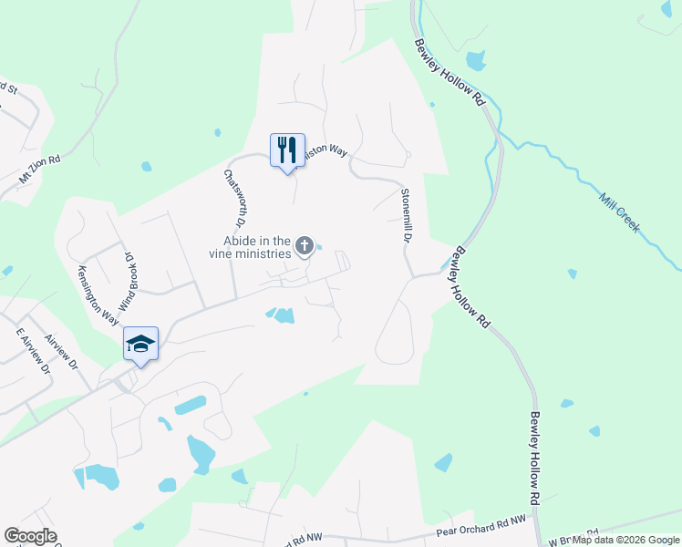 map of restaurants, bars, coffee shops, grocery stores, and more near 1200 Pine Valley Drive in Elizabethtown