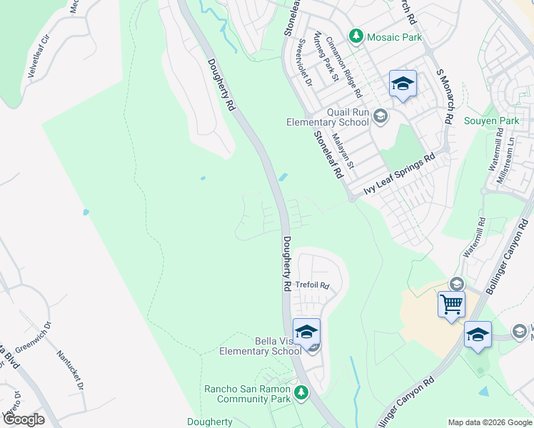 map of restaurants, bars, coffee shops, grocery stores, and more near 787 Roseum Court in San Ramon