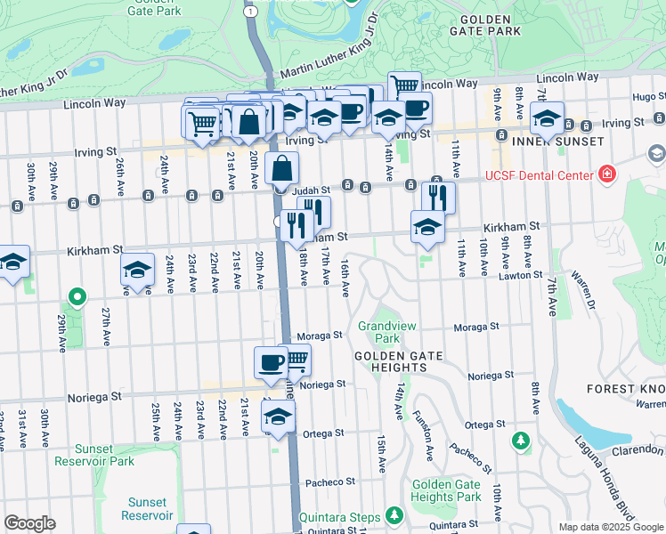 map of restaurants, bars, coffee shops, grocery stores, and more near in San Francisco