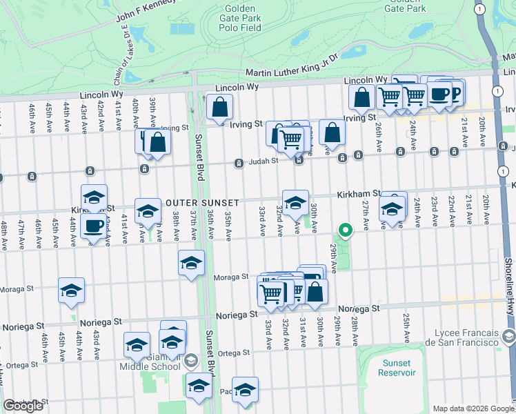map of restaurants, bars, coffee shops, grocery stores, and more near in San Francisco