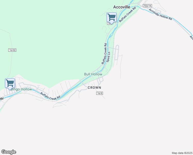 map of restaurants, bars, coffee shops, grocery stores, and more near 153 Spirit Lane in Accoville