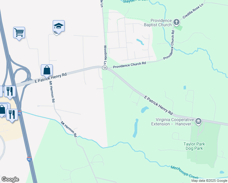 map of restaurants, bars, coffee shops, grocery stores, and more near 13078 Hill Top Drive in Ashland