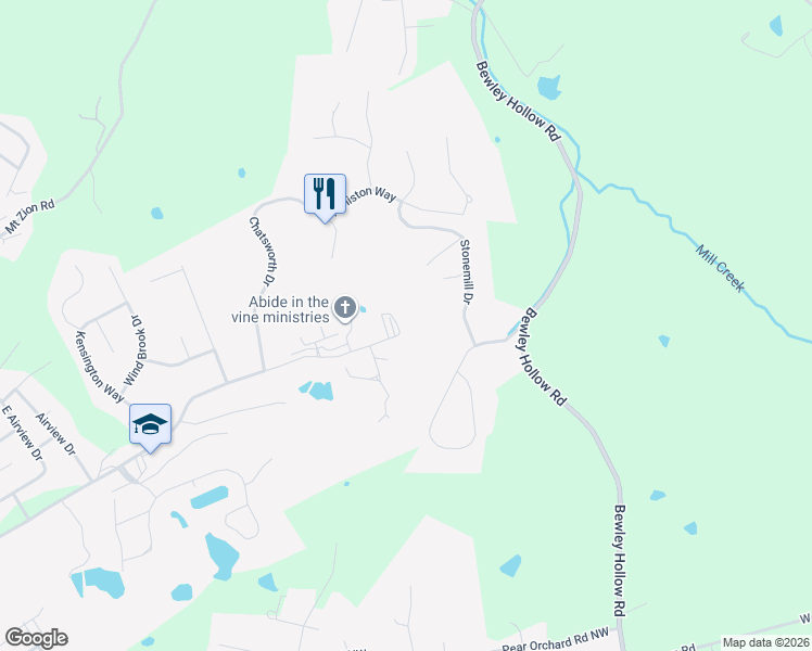 map of restaurants, bars, coffee shops, grocery stores, and more near 1200 Pine Valley Drive in Elizabethtown