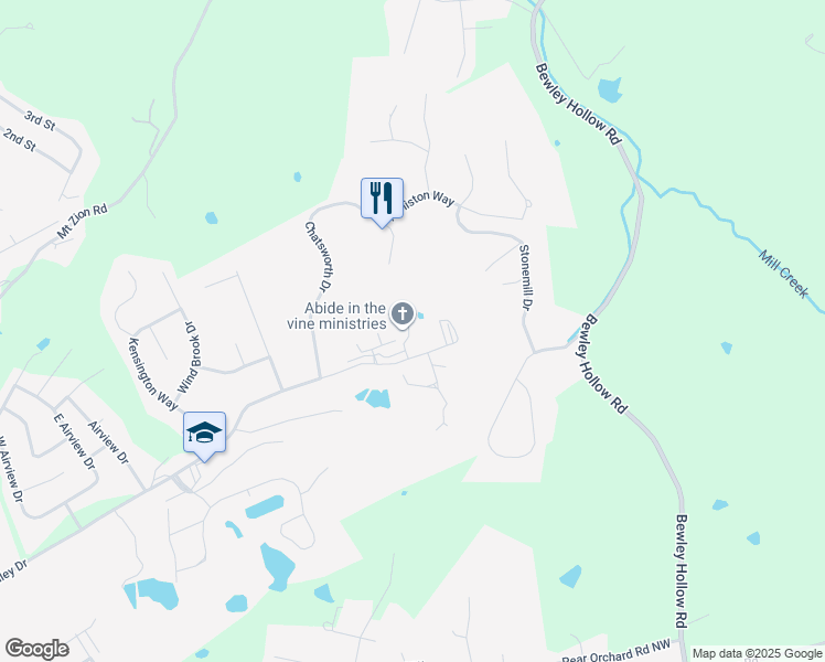 map of restaurants, bars, coffee shops, grocery stores, and more near 951 Pine Valley Drive in Elizabethtown