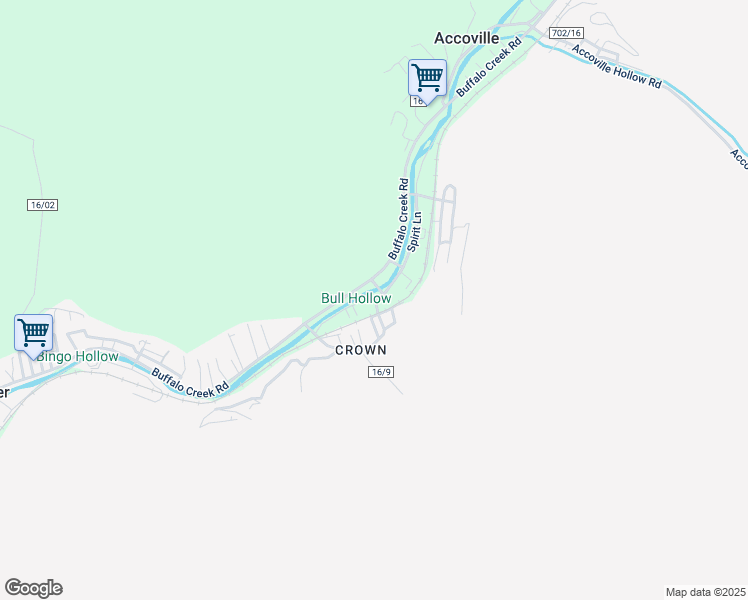 map of restaurants, bars, coffee shops, grocery stores, and more near 153 Spirit Lane in Accoville