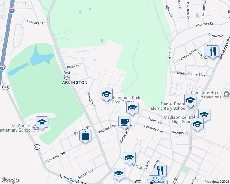 map of restaurants, bars, coffee shops, grocery stores, and more near 312 Pin Oak Drive in Richmond