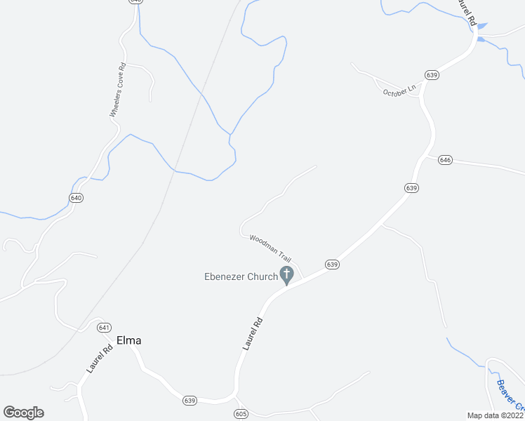 map of restaurants, bars, coffee shops, grocery stores, and more near Woodman Trail in Nelson County