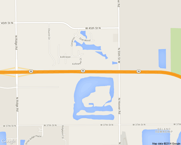 map of restaurants, bars, coffee shops, grocery stores, and more near Highway 96 in Wichita