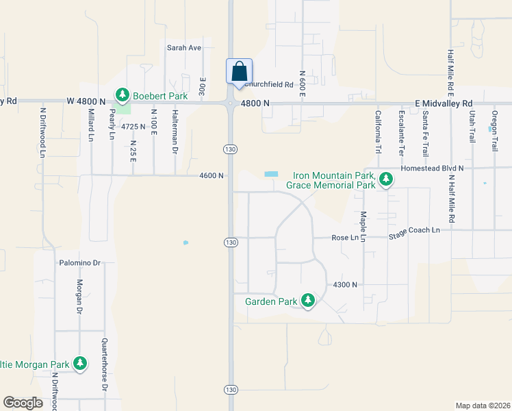 map of restaurants, bars, coffee shops, grocery stores, and more near 4530 N Magnolia Dr in Enoch