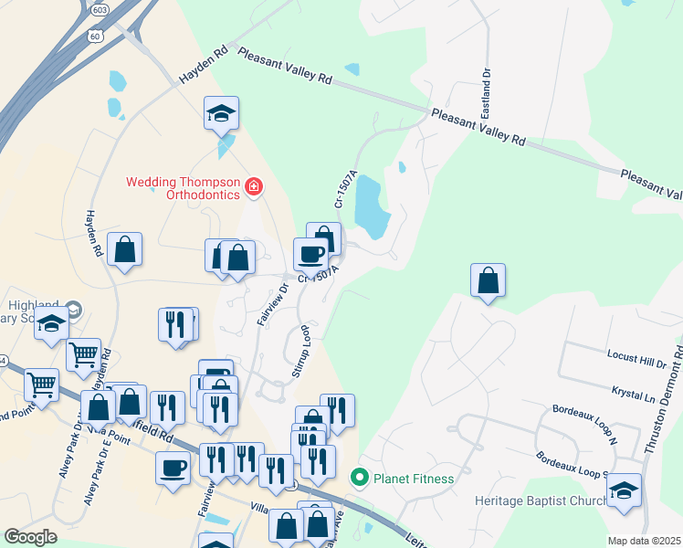 map of restaurants, bars, coffee shops, grocery stores, and more near 3219 Home Stretch Drive in Owensboro