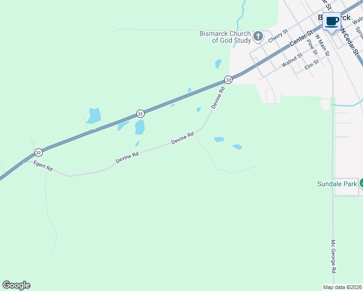map of restaurants, bars, coffee shops, grocery stores, and more near 92 Devine Road in Bismarck