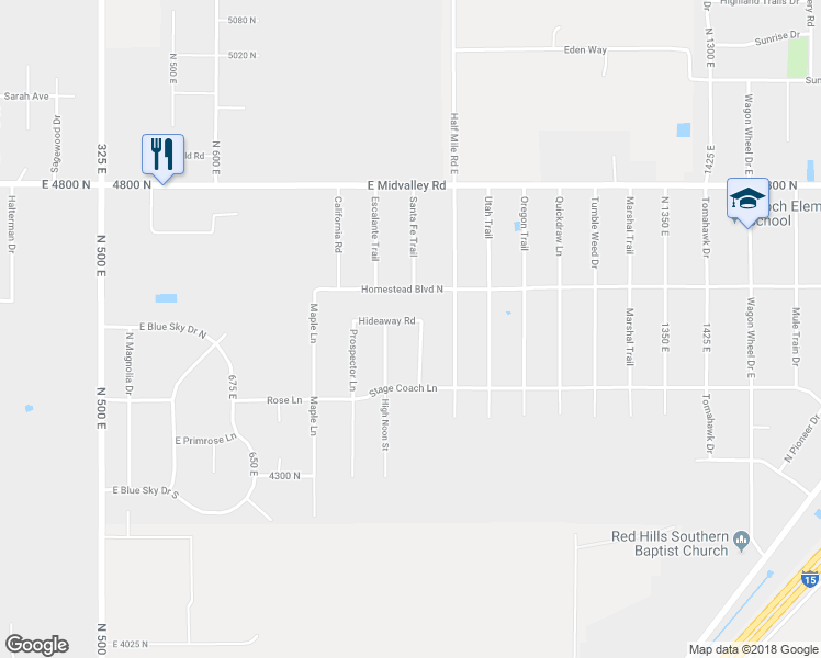 map of restaurants, bars, coffee shops, grocery stores, and more near 4555 Gold Dust Trail Street in Enoch