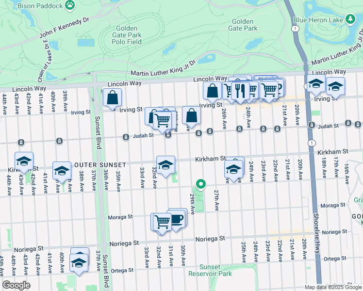 map of restaurants, bars, coffee shops, grocery stores, and more near in San Francisco
