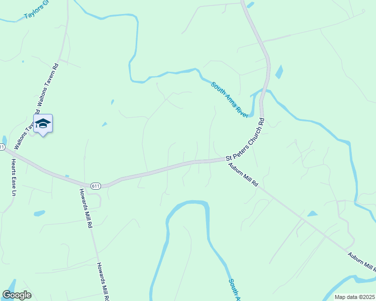map of restaurants, bars, coffee shops, grocery stores, and more near 16032 Saint Peters Church Road in Montpelier