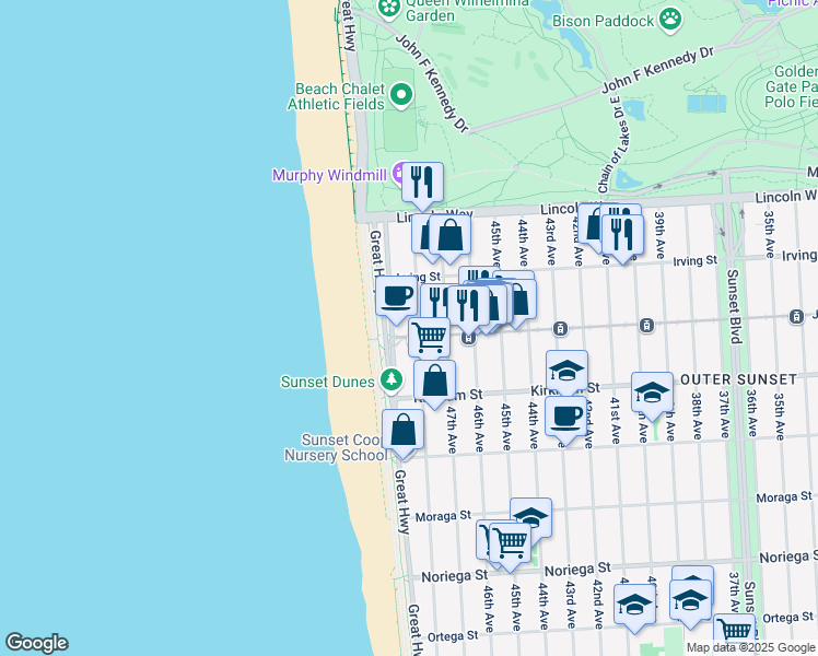 map of restaurants, bars, coffee shops, grocery stores, and more near in San Francisco