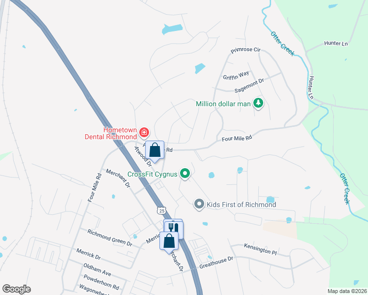 map of restaurants, bars, coffee shops, grocery stores, and more near 918 Cobble Drive in Richmond