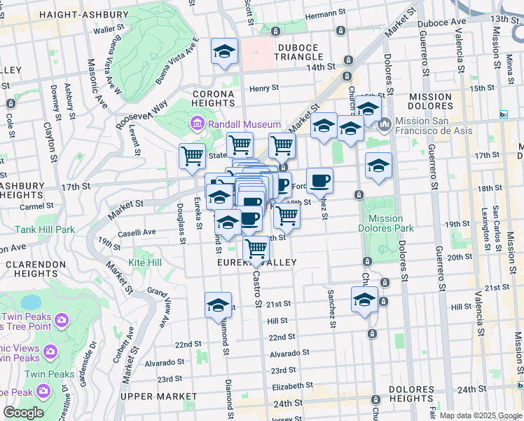 map of restaurants, bars, coffee shops, grocery stores, and more near in San Francisco