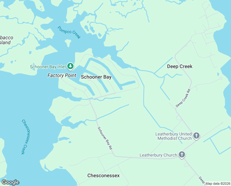 map of restaurants, bars, coffee shops, grocery stores, and more near 20260-20398 Canvasback Lane in Onancock