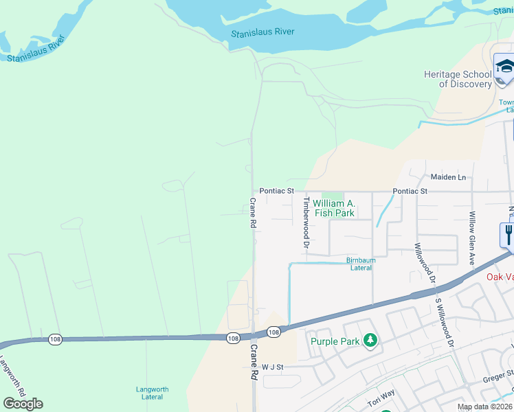 map of restaurants, bars, coffee shops, grocery stores, and more near 291 Crane Road in Oakdale