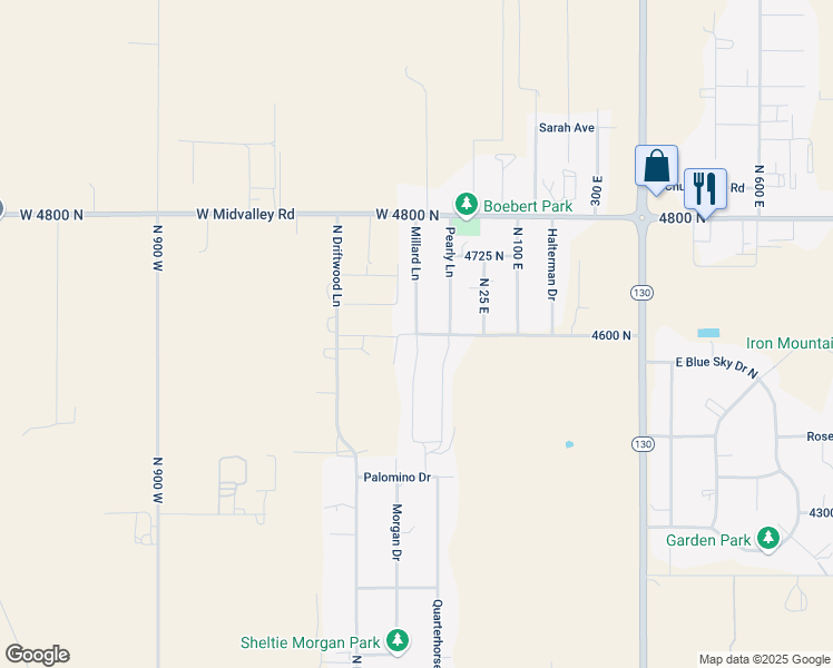 map of restaurants, bars, coffee shops, grocery stores, and more near Millard Lane in Enoch
