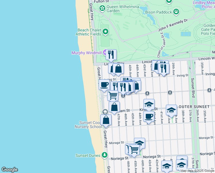 map of restaurants, bars, coffee shops, grocery stores, and more near in San Francisco