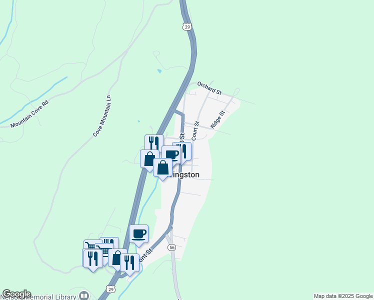 map of restaurants, bars, coffee shops, grocery stores, and more near 714 Front Street in Lovingston