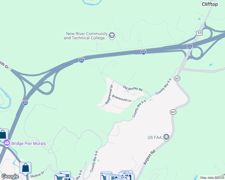 map of restaurants, bars, coffee shops, grocery stores, and more near 34 Ridgewood Drive in Beaver
