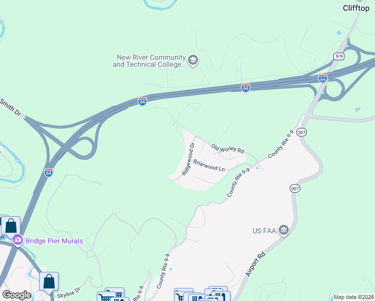 map of restaurants, bars, coffee shops, grocery stores, and more near 343 Old Worley Rd in Beaver