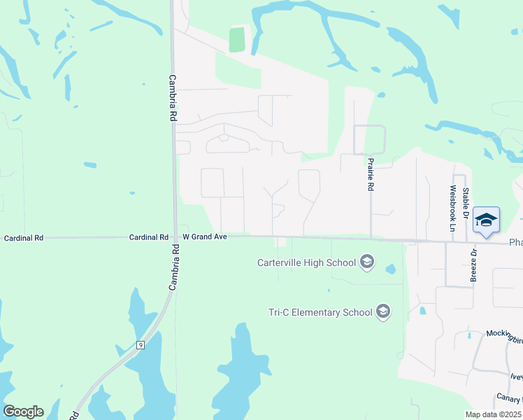 map of restaurants, bars, coffee shops, grocery stores, and more near 1400-1598 McCowen Lane in Carterville