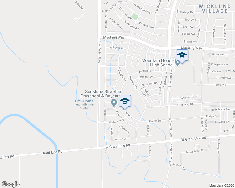 map of restaurants, bars, coffee shops, grocery stores, and more near 1257 South Durant Terrace in Tracy