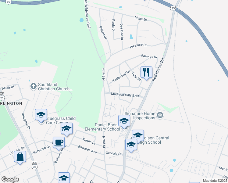 map of restaurants, bars, coffee shops, grocery stores, and more near 140 Maple Hill Drive in Richmond