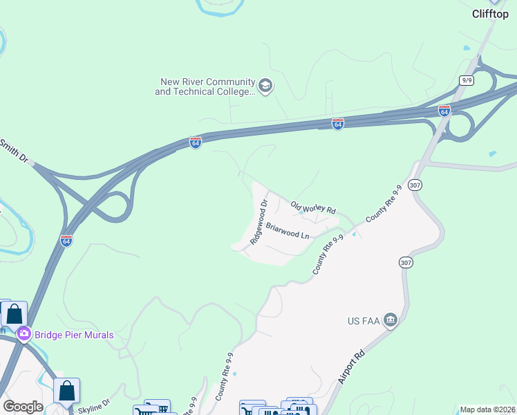 map of restaurants, bars, coffee shops, grocery stores, and more near 343 Old Worley Rd in Beaver