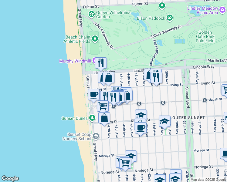 map of restaurants, bars, coffee shops, grocery stores, and more near in San Francisco