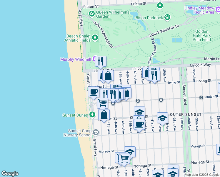 map of restaurants, bars, coffee shops, grocery stores, and more near in San Francisco