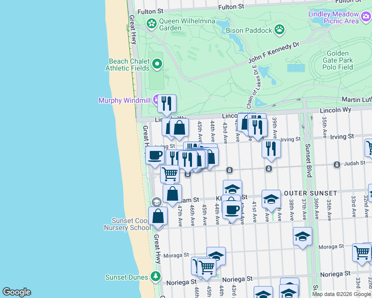 map of restaurants, bars, coffee shops, grocery stores, and more near in San Francisco