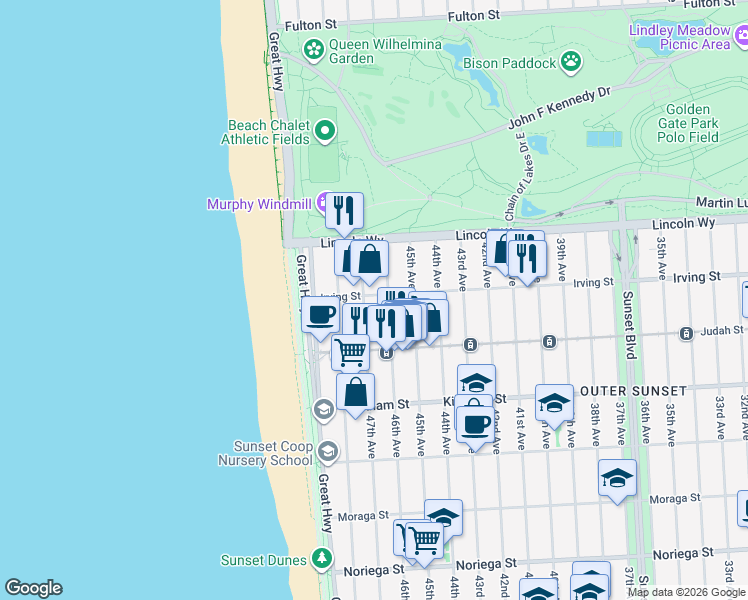 map of restaurants, bars, coffee shops, grocery stores, and more near in San Francisco