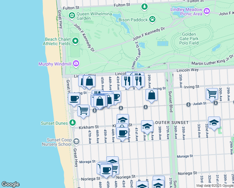 map of restaurants, bars, coffee shops, grocery stores, and more near in San Francisco