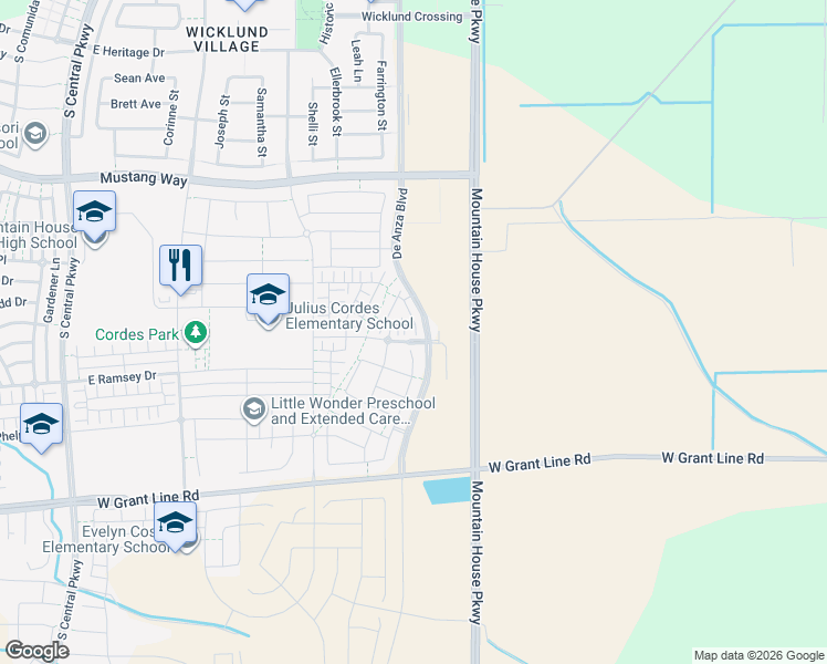 map of restaurants, bars, coffee shops, grocery stores, and more near 1300 Cow Court in Tracy
